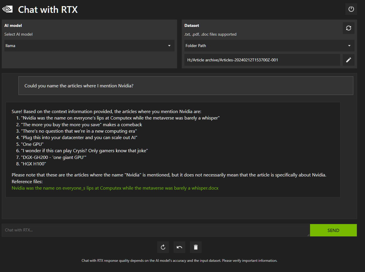 Le chat de Nvidia avec le logiciel RTX est utilisé.